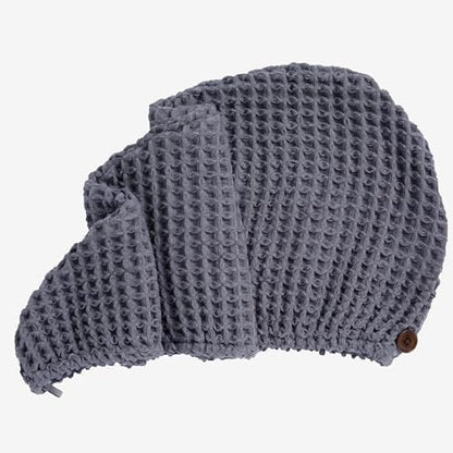 Luxury Organic Japanese Cotton Hair Drying Waffle Towel Wrap - Image 2