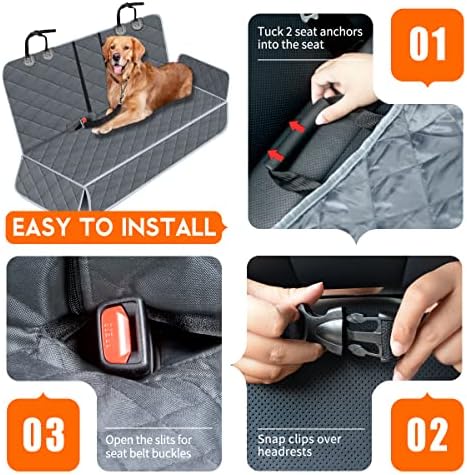 Yuntec Dog Car Cover for Back Seat Pet Car Seat Cover Protector - Image 4