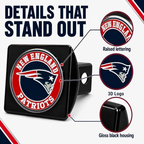 New England Patriots Trailer Hitch Cover - Image 4
