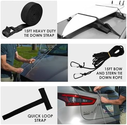 Soft Roof Rack Pads for Kayak Surfboard SUP Canoe, Universal Car Roof Rack - Image 5