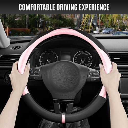 PIC AUTO Steering Wheel Cover, Universal Fit 14.5"–15.5", Soft PU Grain Leather - Image 5