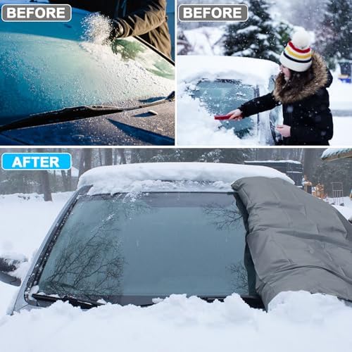 Tevlaphee Windshield Cover for Ice and Snow, Heavy Duty 600D Oxford Fabric - Image 2