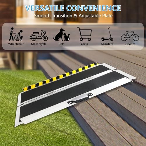 4FT Portable Wheelchair Ramp, Non-Slip Aluminum Folding Handicap Ramp, 800 LBS - Image 3