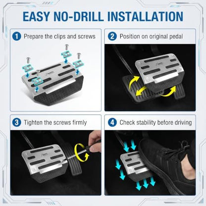 2 PCS Non-slip Pedal Pads Set, Alloy Brake and Accelerator Pedal Protectors - Image 7
