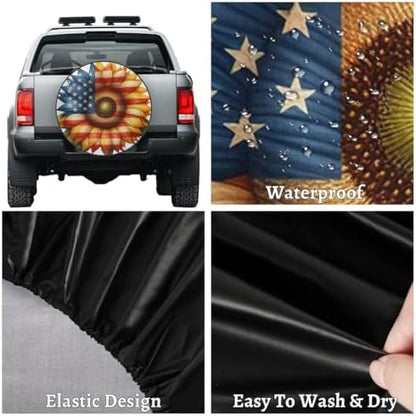 Sunflower Spare Tire Cover 16in Spare Wheel Covers Tire Storage Cover - Image 4