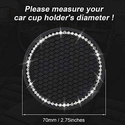 4PCS Bling Coasters, Crystal Car Cup Coaster, Rhinestone Universal Vehicle Anti - Image 2