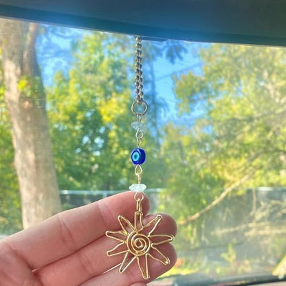 Sun Hanging Car Charm, Boho Crystals Decor - Image 3