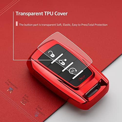Compatible with Dodge Ram Key Fob Cover 1500 2500 3500 Red Car Accessories - Image 2