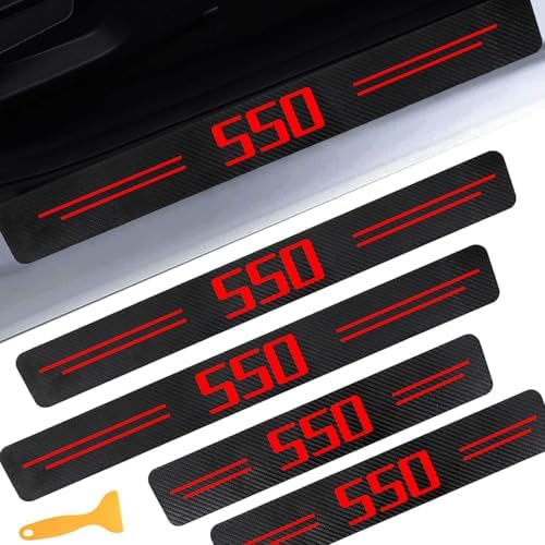 Door Sill Protectors for 5-Serie M550i, Carbon Fiber Leather Front/Rear Door by CHIYLE