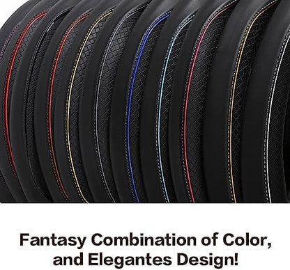 ESEWALAS Universal Car Steering Wheel Cover, Anti-Slip Leather Steering Wheel - Image 3