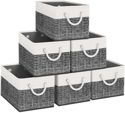 Fab totes Storage Bins 6-Pack, Foldable Storage Baskets by Fabtotes