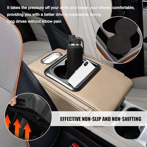 Car Center Console Armrest Pillow, Leather Arm Rest Cover Pad - Image 5