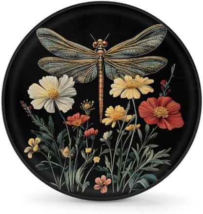 Spare Tire Cover for RV Trailer, Boho Dragonfly Flower Waterproof Sun Leather by cfpolar