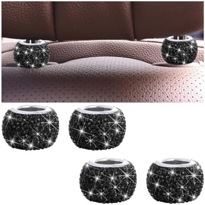 4PCS Bling Car Headrest Collars, Crystal Rhinestone Vehicle Head Rest Collars by KHGUZ