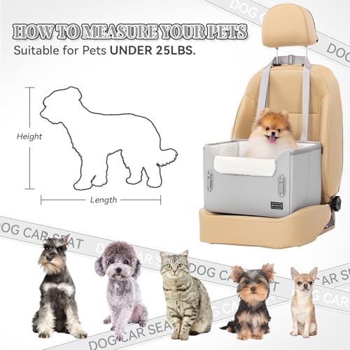 PETSFIT Dog Booster Car Seat, Waterproof PU Leather Dog Car Seats - Image 6