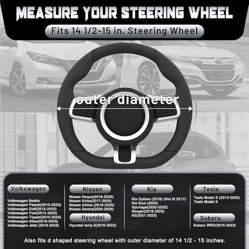 SEG Direct D Shaped Steering Wheel Cover 14.5-15 inch - Image 6