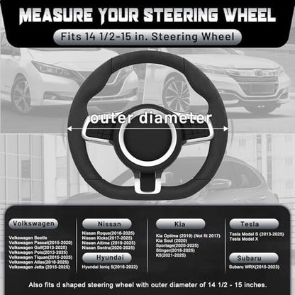 SEG Direct D Shaped Steering Wheel Cover 14.5-15 inch - Image 6