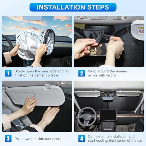 INSAUTO Windshield Sun Shade for Chevrolet Silverado GMC Sierra 2019-2026 - Image 6