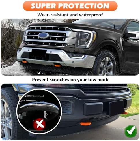 Tow Hooks Covers for F150 2004-2026/Bronco/Tundra Bright Orange - Image 5