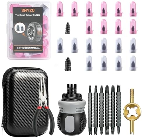 29PCS Tire Repair Rubber Nail Kit, Premium Spiral Screw-in Tire Plugs by SNYZU%E2%80%94EnhancingHomeLife