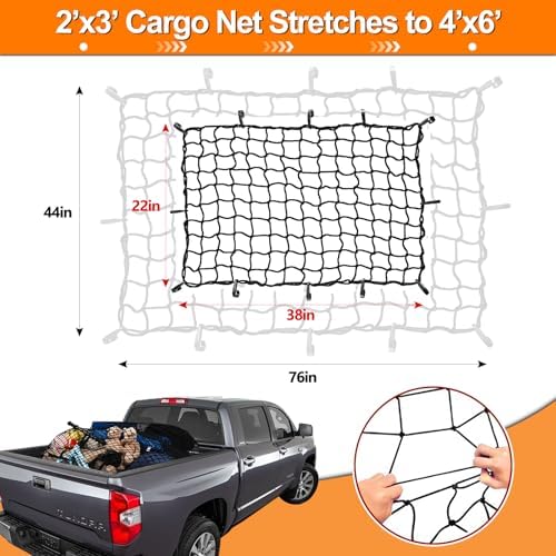 2'x3' Bungee Cargo Net Stretches to 4'x6' - Image 2