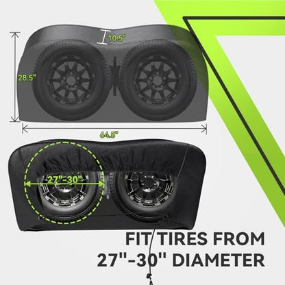 RVMATE RV Tire Covers, Dual Axle Wheel Cover, 1 Pack, Fit 27"-30" Dia. Tire - Image 3