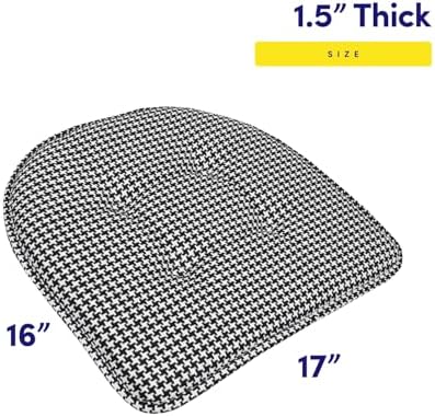 Sweet Home Collection Chair Cushion Memory Foam Pads Tufted Slip Non Skid - Image 2
