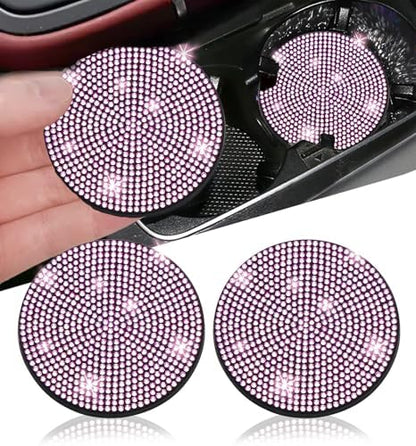 NBTEPEM 2pcs Bling Car Cup Holder Coaster, 2.75 inch Anti-Slip Shockproof by NBTEPEM
