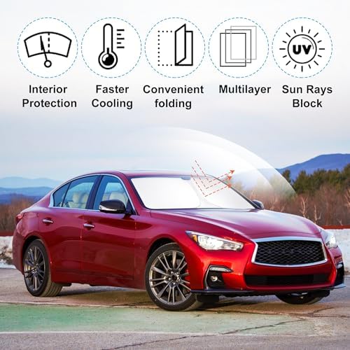 Windshield Sun Shade for 2014-2024 Infiniti Q50 Accessories - Image 2