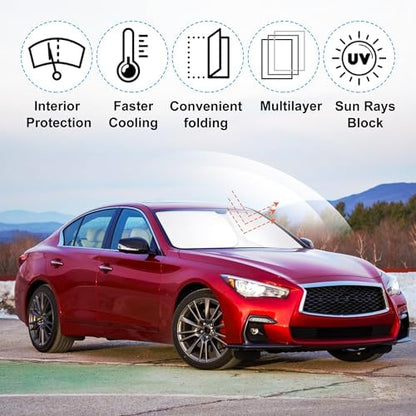 Windshield Sun Shade for 2014-2024 Infiniti Q50 Accessories - Image 2
