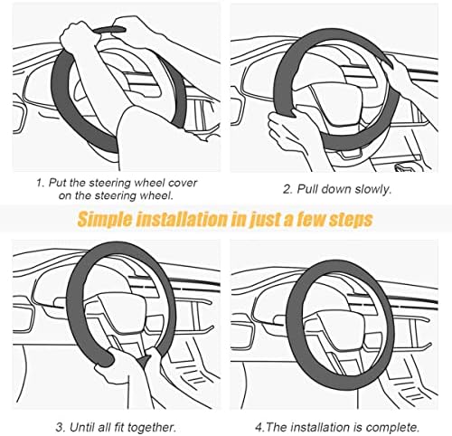 Moly Magnolia 15 Inch Car Steering Wheel Cover, Carbon Red/Black - Image 4