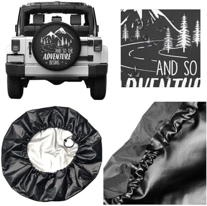 And So the Adventure Begins Spare Tire Cover Camping Tire Wheel Covers - Image 5