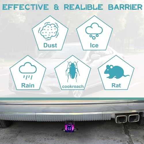 Hitch Receiver Cover 2" Neon Purple Wolf Trailer Hitch Cover Tube Cap Rubber - Image 6