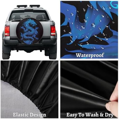 Blue Dragon Art Spare Tire Cover Dust-Proof Wheel Protector - Image 4