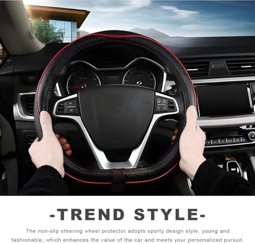 Car Steering Wheel Cover, 15 Inch Anti-Slip Breathable Leather Auto Steering - Image 5