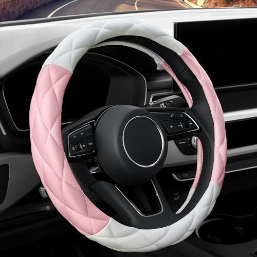 YHONGJT Cute Soft Microfiber Leather Anti-Slip Steering Wheel Cover, Universal by Unknown