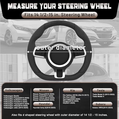 SEG Direct D Shaped Steering Wheel Cover 14.5-15 inch - Image 6