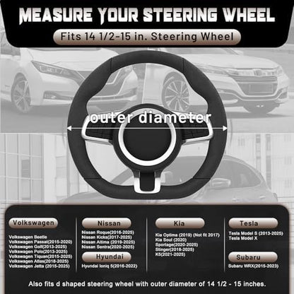 SEG Direct D Shaped Steering Wheel Cover 14.5-15 inch - Image 6