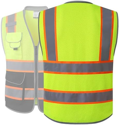 JKSafety Hi Vis Safety Vest for Men Women Cushioned Collar JK101 YBlack 3XL - Image 5