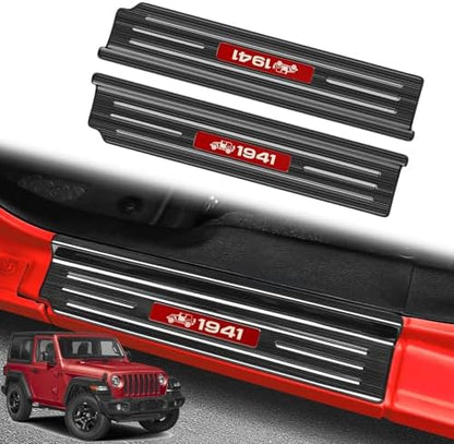 2PCS Door Sill Guards for Jeep 2018-2026 Wrangler JL JLU & 2020-2026 Gladiator by Bercicci