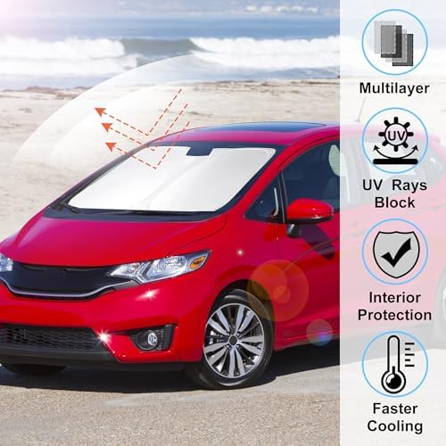 Windshield Sun Shade Sunshade for 2015-2019 2020 Honda Fit - Image 2