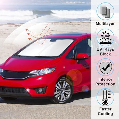 Windshield Sun Shade Sunshade for 2015-2019 2020 Honda Fit - Image 2