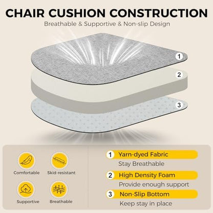 downluxe Indoor Chair Cushions for Dining Chairs, Soft and Comfortable Textured - Image 3