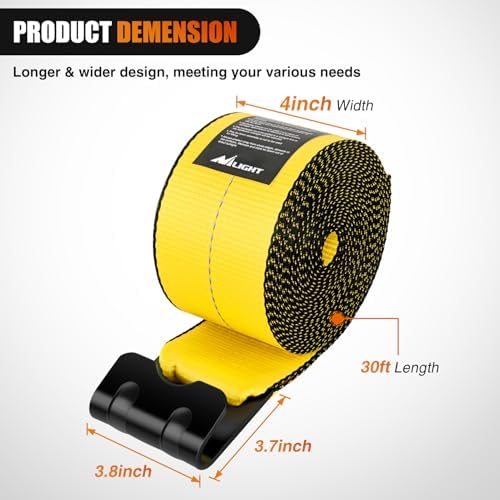 Nilight Truck Straps 4" x 30' Heavy Duty Tie Down - Image 2