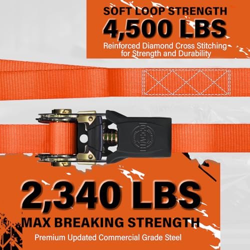 Haccoplanet Ratchet Tie Down Straps, 1 in x 16 ft - Image 4