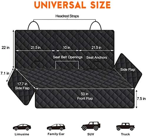Yuntec Dog Car Seat Cover, Back Seat Cover - Image 3