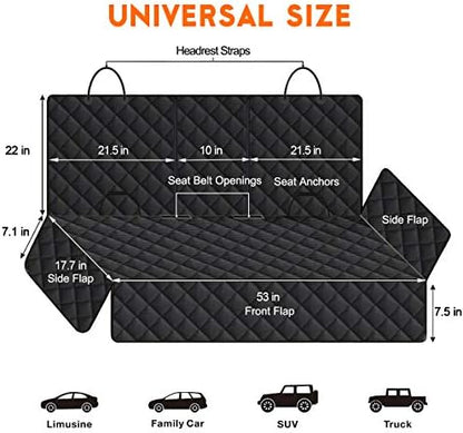 Yuntec Dog Car Seat Cover, Back Seat Cover - Image 3