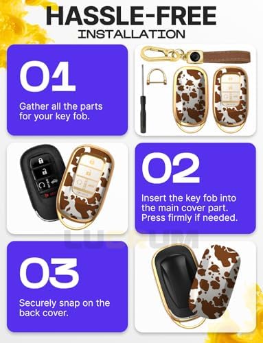 Lucrum Compatible with Honda Key Fob Cover & Keychain - Image 6