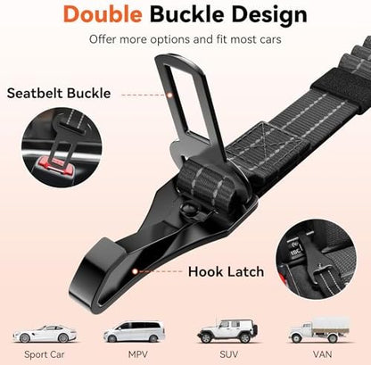 2Pcs Dog Seat Belt, Dog Car Seat Belt Bungee - Image 2