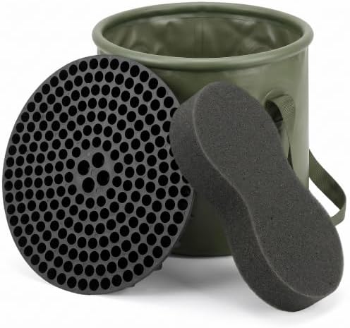 3-Piece Swirl-Free Car Wash Kit Dirt Trap Insert Collapsible Bucket Sponge by Unknown